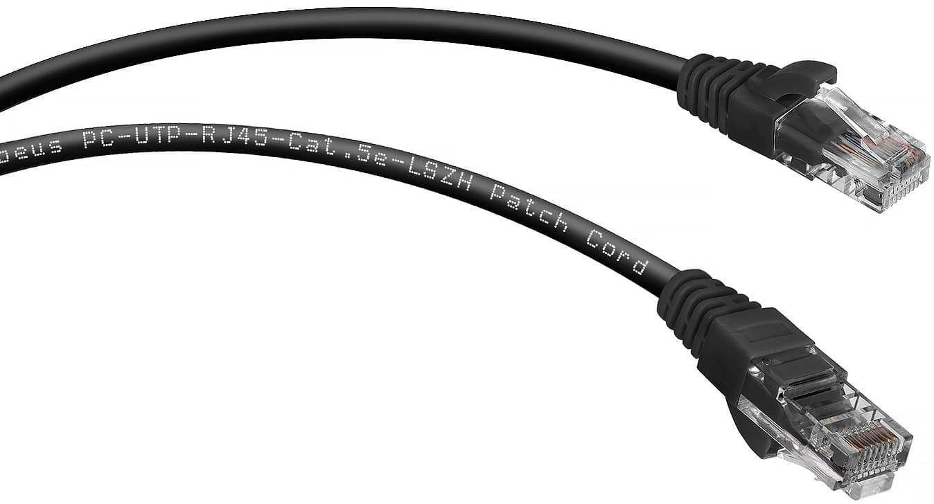 Патч-корд Cabeus PC-UTP-RJ45-CAT.5E-1M-BK-LSZH U/UTP RJ-45 вил.-вилка RJ-45 кат.5E 1м черный LSZH - фото 4