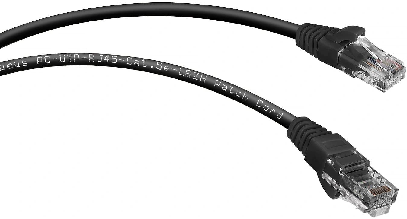Патч-корд Cabeus PC-UTP-RJ45-CAT.5E-3M-BK-LSZH U/UTP RJ-45 вил.-вилка RJ-45 кат.5E 3м черный LSZH - фото 4