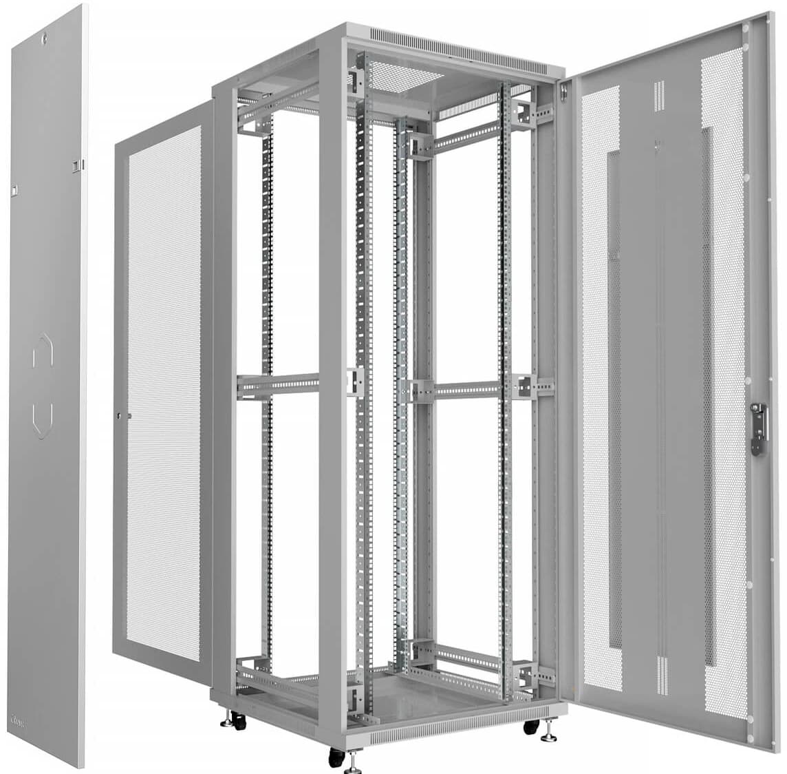 Шкаф серверный Cabeus (ND-05C-42U80/100) напольный 42U 800x1000мм пер.дв.перфор. задн.дв.перфор. 800кг серый 900мм 132кг 220град. 2055мм IP20 сталь - фото 1