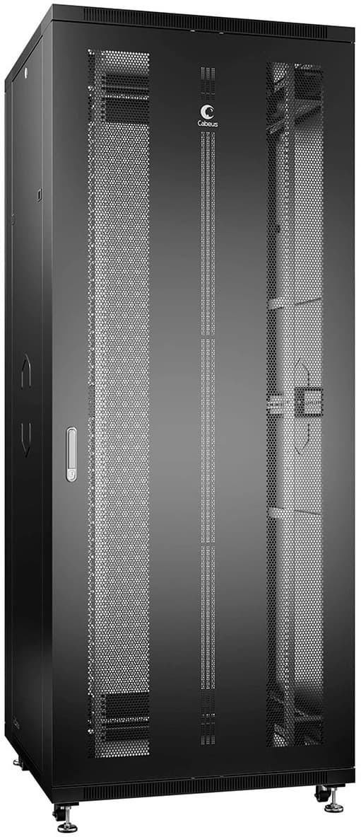 Шкаф серверный Cabeus (ND-05C-47U80/100-BK) напольный 47U 800x1000мм пер.дв.перфор. задн.дв.перфор. 800кг черный 900мм 136кг 220град. 2277мм IP20 сталь - фото 4