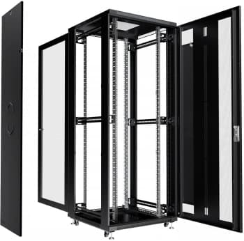 Шкаф серверный Cabeus (ND-05C-47U80/100-BK) напольный 47U 800x1000мм пер.дв.перфор. задн.дв.перфор. 800кг черный 900мм 136кг 220град. 2277мм IP20 сталь - фото 2
