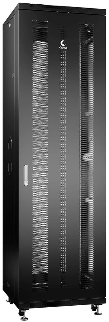Шкаф коммутационный Cabeus (ND-05C-42U60/80-BK) напольный 42U 600x800мм пер.дв.перфор. задн.дв.перфор. 800кг черный 700мм 97.3кг 220град. 2055мм IP20 сталь - фото 4