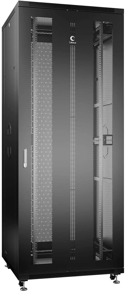 Шкаф коммутационный Cabeus (ND-05C-42U80/80-BK) напольный 42U 800x800мм пер.дв.перфор. задн.дв.перфор. 800кг черный 700мм 104.6кг 220град. 2055мм IP20 сталь - фото 2