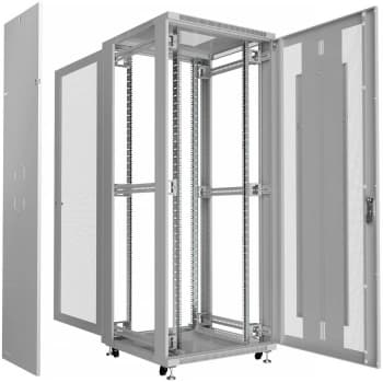 Шкаф коммутационный Cabeus (ND-05C-42U80/80) напольный 42U 800x800мм пер.дв.перфор. задн.дв.перфор. 800кг серый 700мм 104.6кг 220град. 2055мм IP20 сталь - фото 2