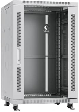 Шкаф коммутационный Cabeus (SH-05C-18U60/80) напольный 18U 600x800мм пер.дв.стекл металл 800кг серый 700мм 57.2кг 220град. 988мм IP20 сталь - фото 5
