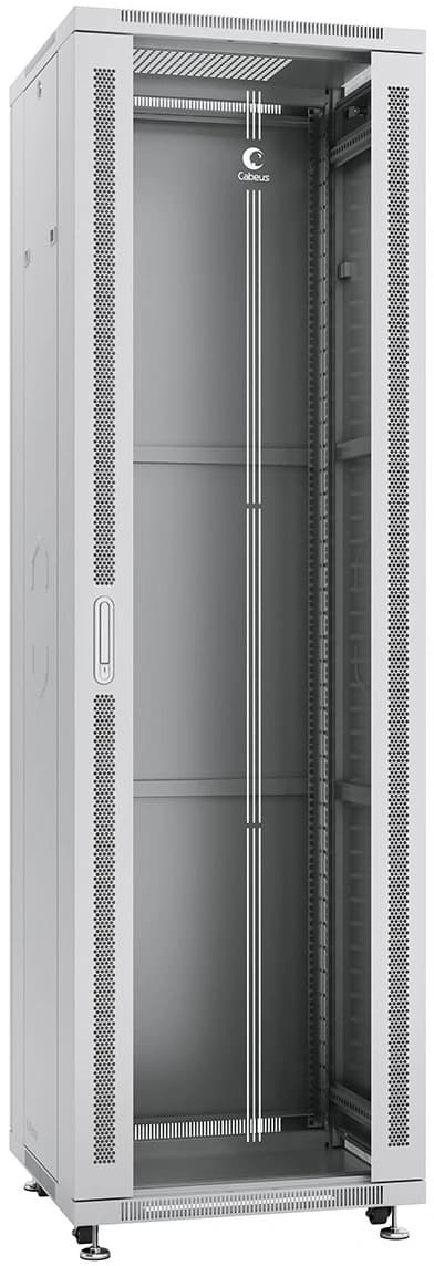 Шкаф коммутационный Cabeus (SH-05C-42U60/80) напольный 42U 600x800мм пер.дв.стекл металл 800кг серый 700мм 100.3кг 220град. 2055мм IP20 сталь - фото 4