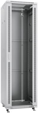 Шкаф коммутационный Cabeus (SH-05C-42U60/80) напольный 42U 600x800мм пер.дв.стекл металл 800кг серый 700мм 100.3кг 220град. 2055мм IP20 сталь - фото 5