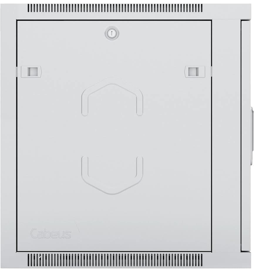 Шкаф коммутационный Cabeus (SH-05F-9U60/45) настенный 9U 600x450мм пер.дв.стекл 60кг серый 390мм 20кг 501мм IP20 сталь - фото 3