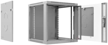 Шкаф коммутационный Cabeus (SH-05F-9U60/45) настенный 9U 600x450мм пер.дв.стекл 60кг серый 390мм 20кг 501мм IP20 сталь - фото 2