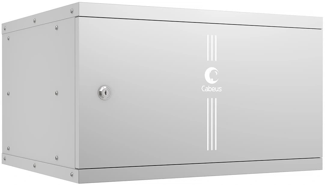 Шкаф коммутационный Cabeus (WSC-05D-6U55/45M) настенный 6U 550x450мм пер.дв.металл 30кг серый 390мм 11кг 220град. 320мм IP20 сталь - фото 4