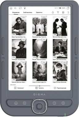 Электронная книга Digma tome 6" E-ink HD Pearl 758x1024 1.2Ghz 256Mb/32Gb/SD/microSDHC темно-серый - фото 2