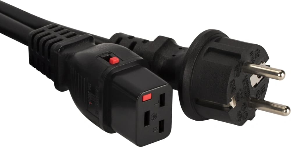 Шнур питания Lanmaster LAN-PP19L/SH-3.0-BK C19-Schuko проводник.:3x1.5мм2 3м 220В 16А черный - фото 4