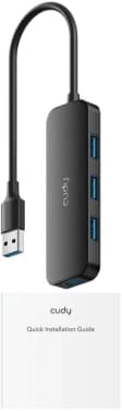 Разветвитель USB 3.0 Cudy UH40A 4порт. черный - фото 5