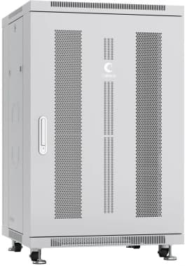 Шкаф коммутационный Cabeus (ND-05C-18U60/60) напольный 18U 600x600мм пер.дв.перфор. задн.дв.перфор. 800кг серый 500мм 46.7кг 220град. 988мм IP20 сталь - фото 2