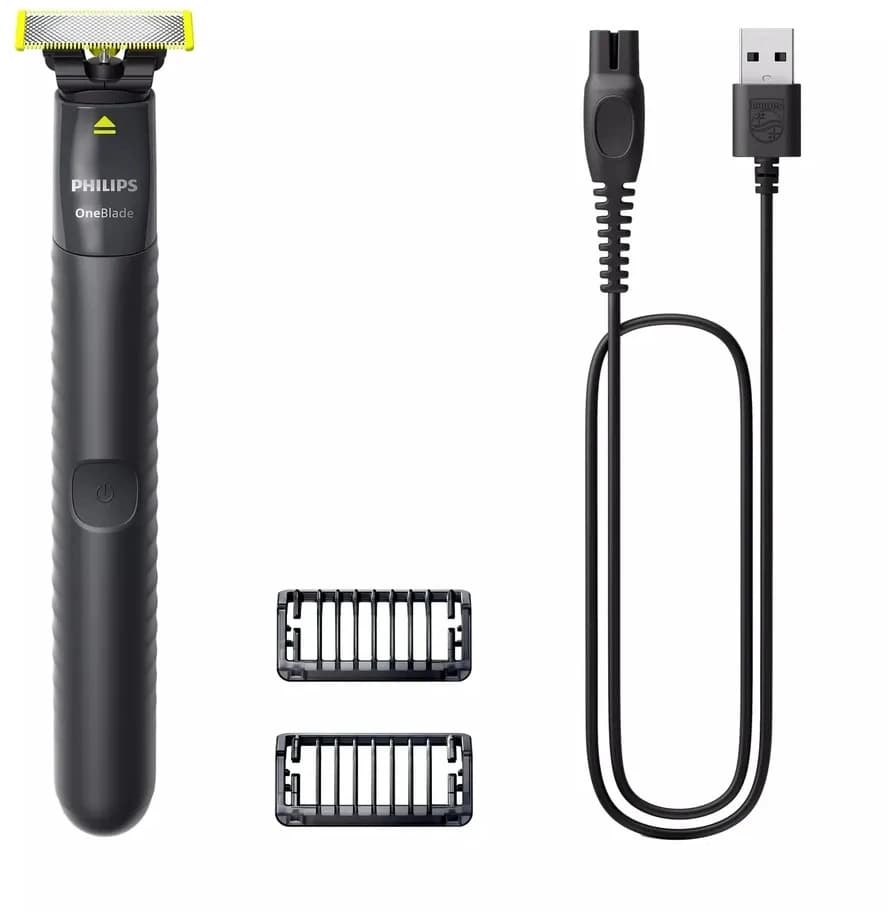 Триммер Philips OneBlade QP1424/10 черный (насадок в компл:2шт)