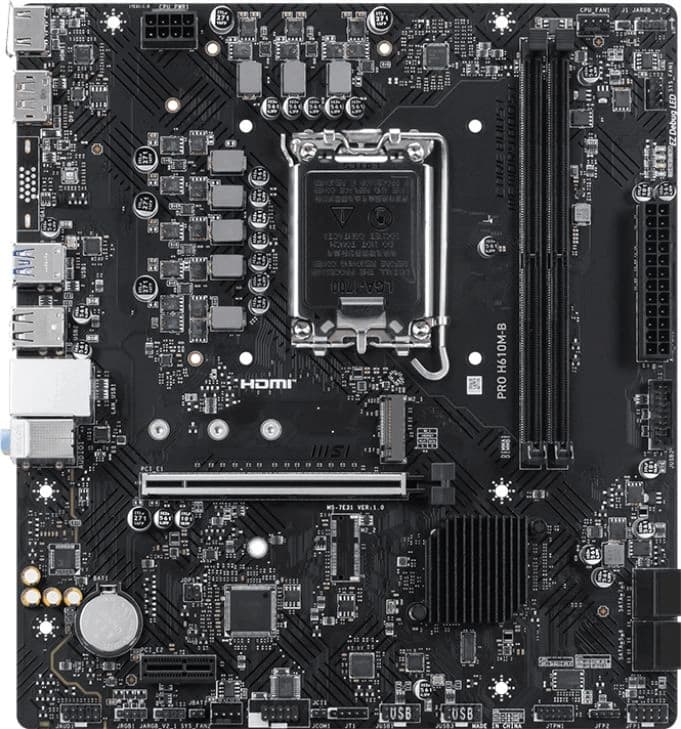 Материнская плата MSI PRO H610M-B Soc-1700 Intel H610 2xDDR5 mATX AC`97 8ch(7.1) GbLAN+HDMI+DP - фото 4