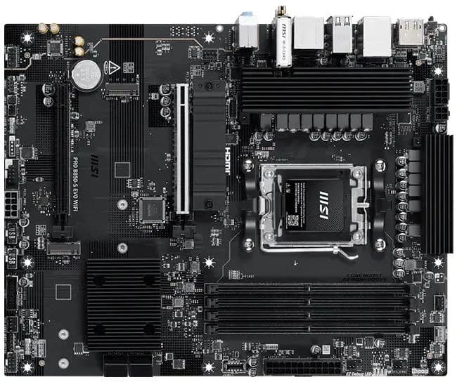 Материнская плата MSI PRO B850-S EVO WIFI Socket AM5 AMD B850 4xDDR5 ATX AC`97 8ch(7.1) 5Gigabit RAID+HDMI+DP