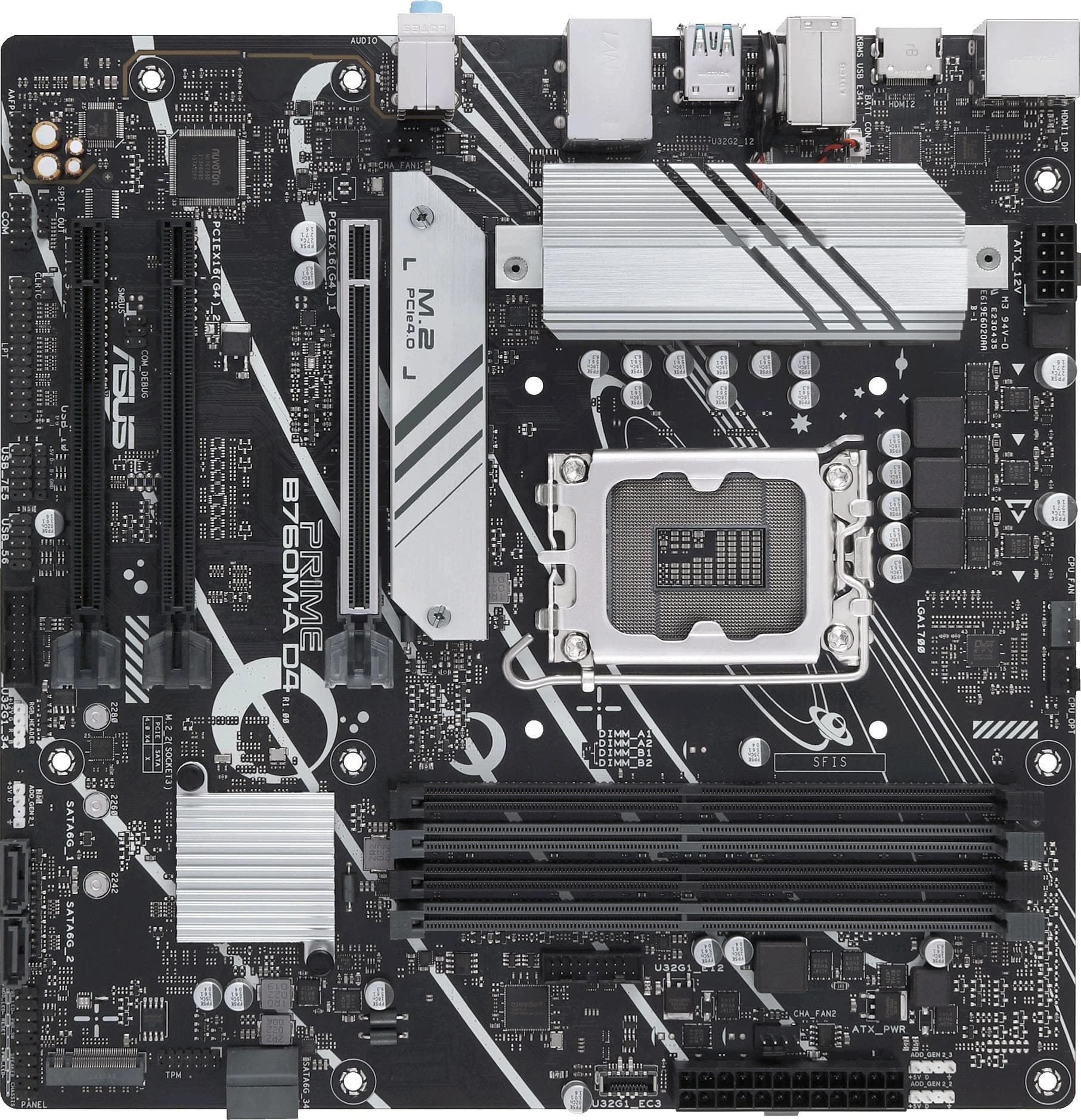 Материнская плата Asus PRIME B760M-A D4-CSM Soc-1700 Intel B760 4xDDR4 mATX AC`97 8ch(7.1) 2.5Gg RAID+HDMI+DP