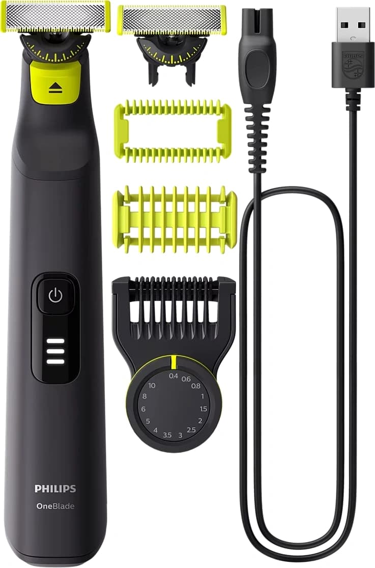Триммер Philips OneBlade Pro QP6542/15 черный (насадок в компл:3шт)