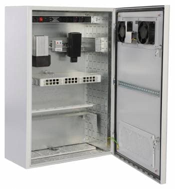 Шкаф коммутационный ЦМО (ШТВ-Н-6.6.3-4ААА) настенный 6U 600x330мм пер.дв.вентил. задн.дв.стал.лист несъемн.бок.пан. 57кг серый 220мм 27кг 400мм IP65 уличный всепогодный - фото 5