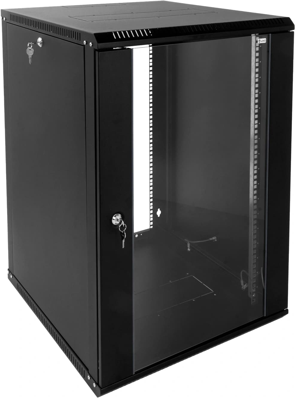 Шкаф коммутационный ЦМО ШРН-ЭКОНОМ (ШРН-Э-12.500-9005) настенный 12U 600x520мм пер.дв.стекл 75кг черный 470мм - фото 3