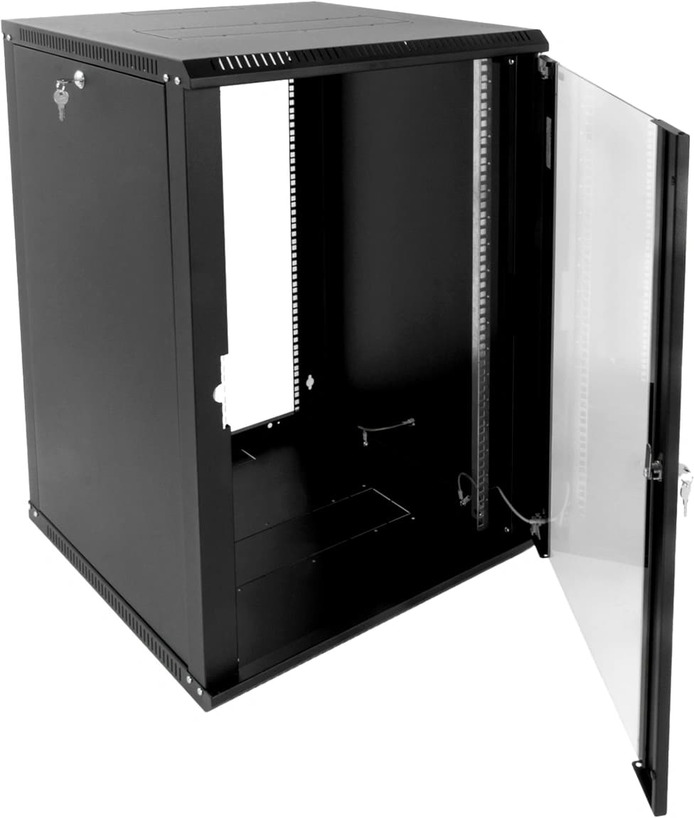 Шкаф коммутационный ЦМО ШРН-ЭКОНОМ (ШРН-Э-12.500-9005) настенный 12U 600x520мм пер.дв.стекл 75кг черный 470мм - фото 4