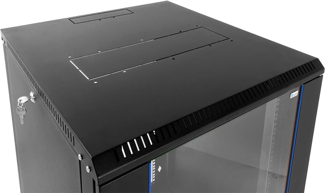 Шкаф коммутационный ЦМО ШРН-ЭКОНОМ (ШРН-Э-12.500-9005) настенный 12U 600x520мм пер.дв.стекл 75кг черный 470мм - фото 5