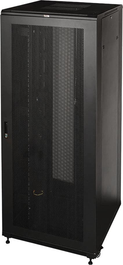 Шкаф серверный Lanmaster (TWT-CBB-42U-8X10-P1) напольный 42U 800x1000мм пер.дв.перфор. задн.дв.перфор.2-хст. 2 бок.пан. 800кг черный - фото 1