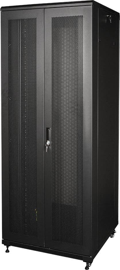 Шкаф серверный Lanmaster (TWT-CBB-42U-8X10-P1) напольный 42U 800x1000мм пер.дв.перфор. задн.дв.перфор.2-хст. 2 бок.пан. 800кг черный - фото 3