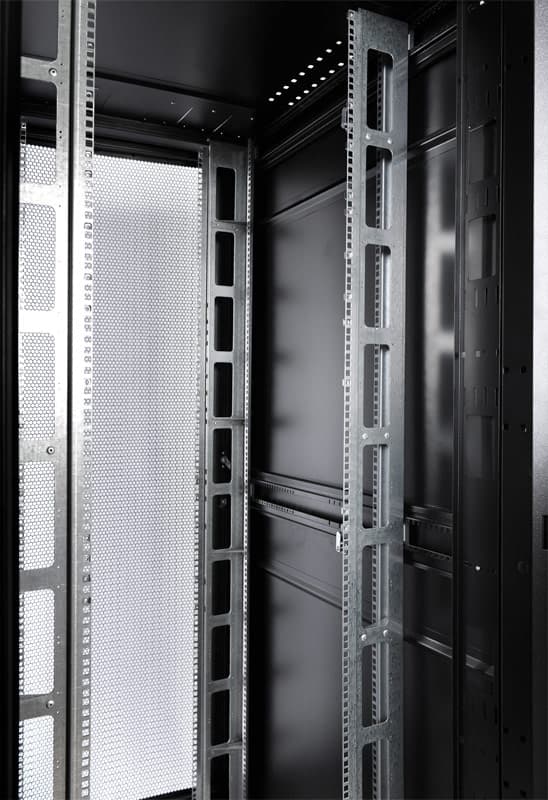 Шкаф серверный ЦМО (ШТК-СП-42.8.10-48АА-9005) напольный 42U 800x930мм пер.дв.перфор. задн.дв.перфор.2-хст. 2 бок.пан. 1350кг черный 690мм 180град. 1950мм - фото 5
