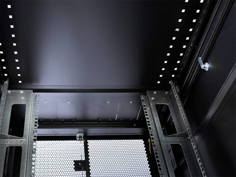 Шкаф серверный ЦМО (ШТК-СП-42.8.10-48АА-9005) напольный 42U 800x930мм пер.дв.перфор. задн.дв.перфор.2-хст. 2 бок.пан. 1350кг черный 690мм 180град. 1950мм - фото 2