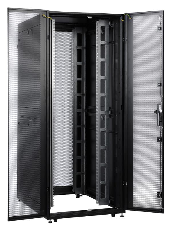 Шкаф серверный ЦМО (ШТК-СП-42.8.10-48АА-9005) напольный 42U 800x930мм пер.дв.перфор. задн.дв.перфор.2-хст. 2 бок.пан. 1350кг черный 690мм 180град. 1950мм - фото 3