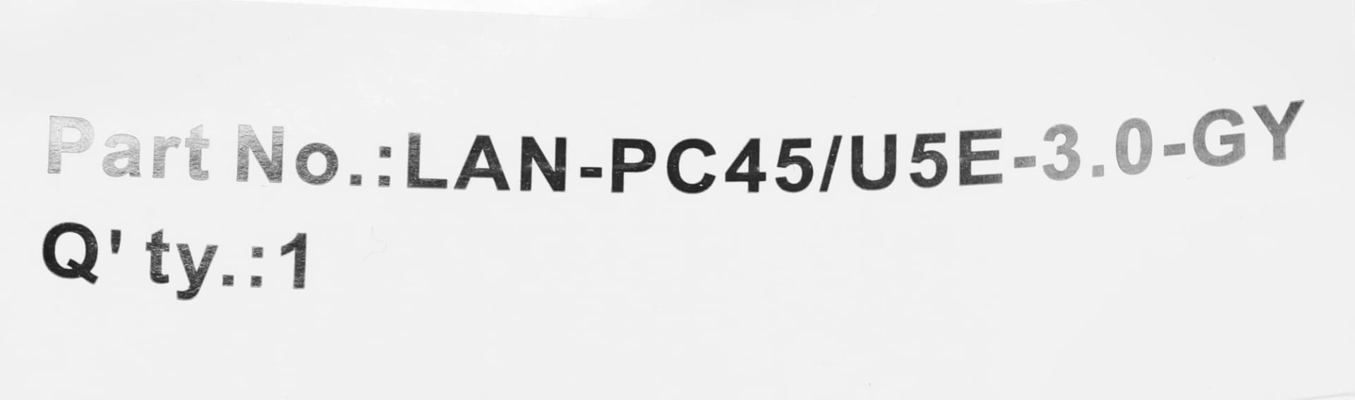 Патч-корд Lanmaster LAN-PC45/U5E-3.0-GY UTP RJ-45 вил.-вилка RJ-45 кат.5E 3м серый LSZH (уп.:1шт) - фото 4