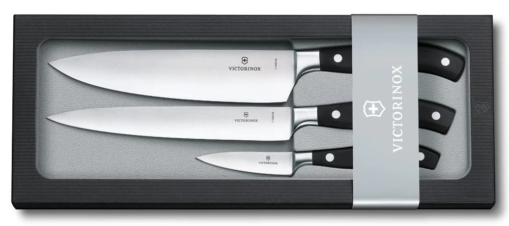 Набор ножей кухон. Victorinox Grand Maitre Chefs 7.7243.3 (7.7243.3) компл.:3предм. черный подар.коробка