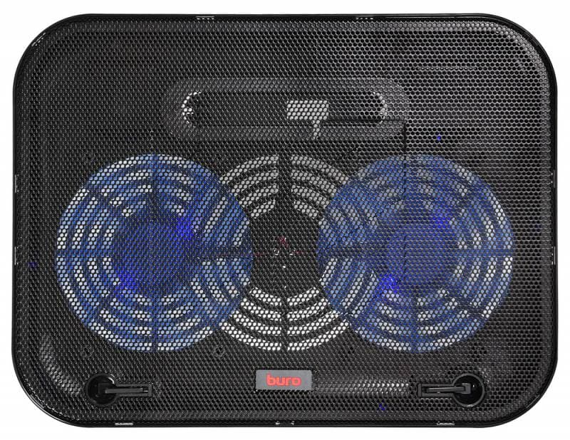 Подставка для ноутбука Buro BU-LCP140-B214H 14" 338x255x22мм 1xUSB 2x 140ммFAN 480г металлическая сетка/пластик черный - фото 4