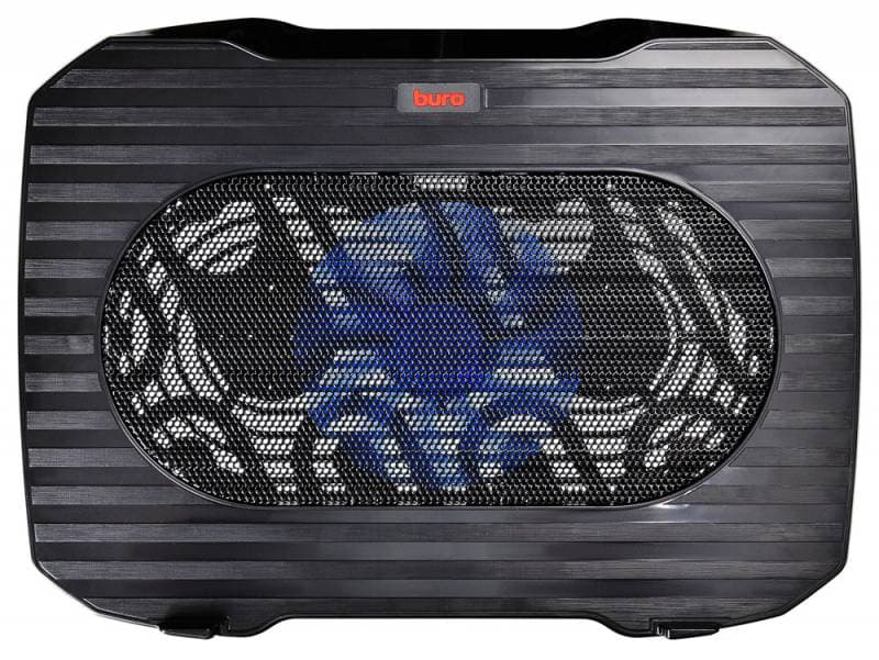 Подставка для ноутбука Buro BU-LCP156-B114 15.6" 357x265x33мм 1xUSB 1x 140ммFAN 345г металлическая сетка/пластик черный
