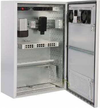 Шкаф коммутационный ЦМО (ШТВ-Н-9.6.3-4ААА) настенный 9U 600x330мм пер.дв.стал.лист несъемн.бок.пан. белый 220мм 32кг 500мм IP65 уличный всепогодный - фото 5