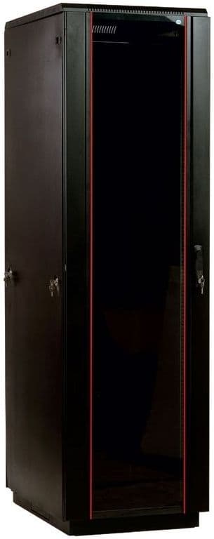 Шкаф серверный ЦМО (ШТК-М-42.8.10-1ААА-9005) напольный 42U 800x1000мм пер.дв.стекл задн.дв.спл.стал.лист 2 бок.пан. направл.под закл.гайки 550кг черный 855мм 134.6кг 180град. 2030мм IP20 сталь - фото 1