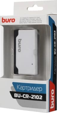Устройство чтения карт памяти USB2.0 Buro BU-CR-2102 белый - фото 5