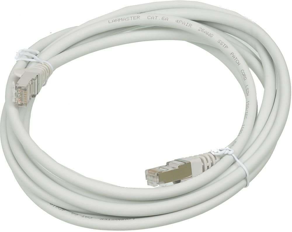 Патч-корд Lanmaster LAN-PC45/S6A-3.0-GY FTP RJ-45 вил.-вилка RJ-45 кат.6A 3м серый LSZH (уп.:1шт) - фото 1