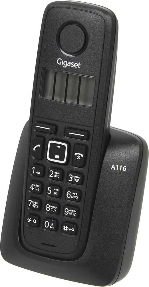 Р/Телефон Dect Gigaset A116 RUS черный АОН
