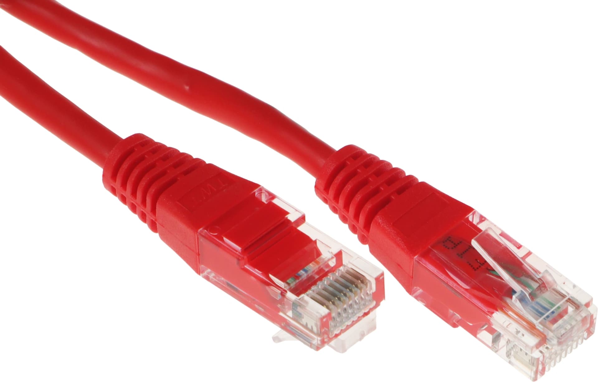 Патч-корд Lanmaster TWT-45-45-0.5-RD UTP RJ-45 вил.-вилка RJ-45 кат.5E 0.5м красный ПВХ (уп.:1шт) - фото 3