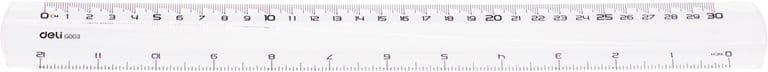 Линейка Deli Pioneer EG00312 пластик дл.30см прозрачный градуировка УФ чернила европодвес