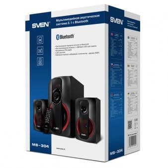 Колонки Sven MS-304 2.1 черный/красный 40Вт BT - фото 5