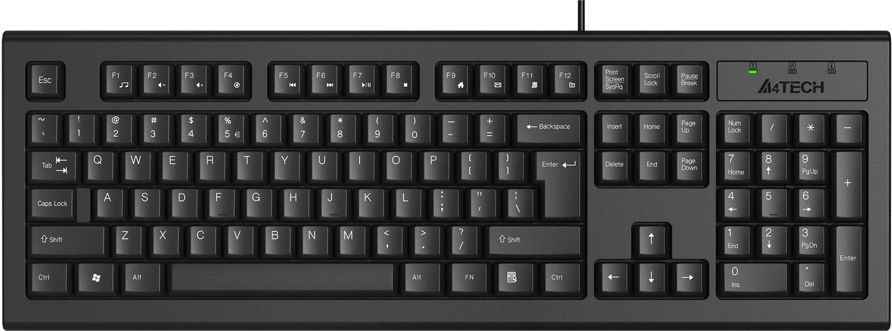 Клавиатура A4Tech KR-85 черный USB кабель 1.5м