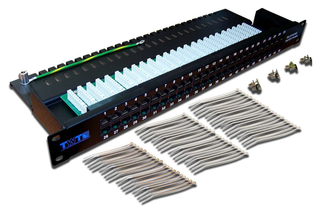 Патч-панель Lanmaster TWT-PP50TEL45 19" 1U 50xRJ45 кат.3 UTP - фото 1