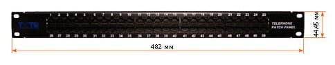 Патч-панель Lanmaster TWT-PP50TEL45 19" 1U 50xRJ45 кат.3 UTP - фото 3