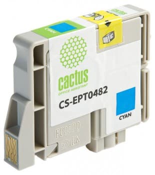 Картридж струйный Cactus CS-EPT0482 T0482 голубой (14.4мл) для Epson Stylus Photo R200/R220/R300/R320/R340/RX500/RX600/RX620/RX640 с чипом - фото 5