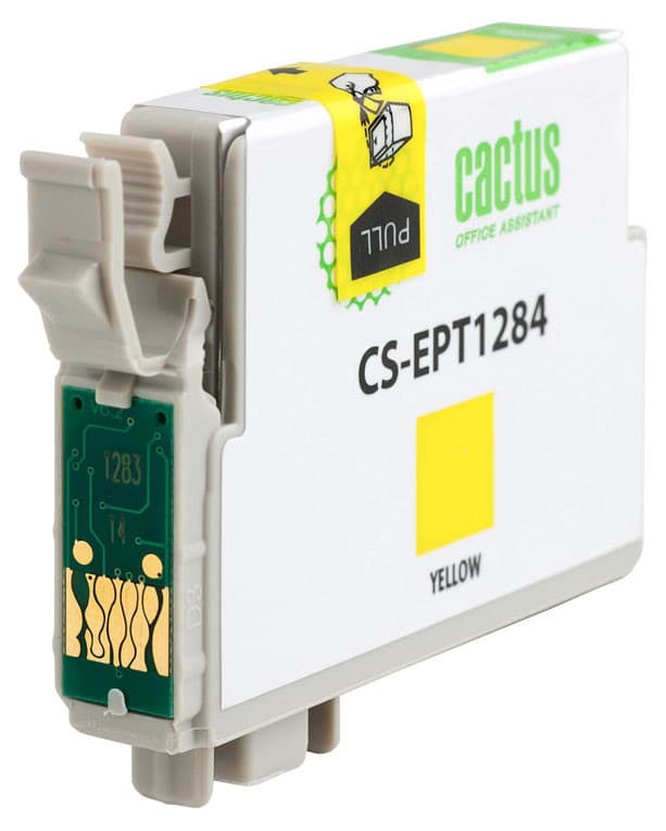 Картридж струйный Cactus CS-EPT1284 T1284 желтый (7мл) для Epson Stylus S22/S125/SX420/SX425/Office BX305 с чипом