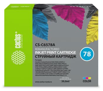Картридж струйный Cactus CS-C6578A №78 многоцветный (39мл) для HP DJ 916c/920/920c/920cvr/920cw/920cxi/930/930c/930cm/930p/932c/935c/940/940c/940cvr/940cw/940cxi/950/950c/952c/959/959c/960/960c/960cse/960cxi/970/970c/970cse/970cxi/980c/980cxi/990/990c/990cm с чипом - фото 5